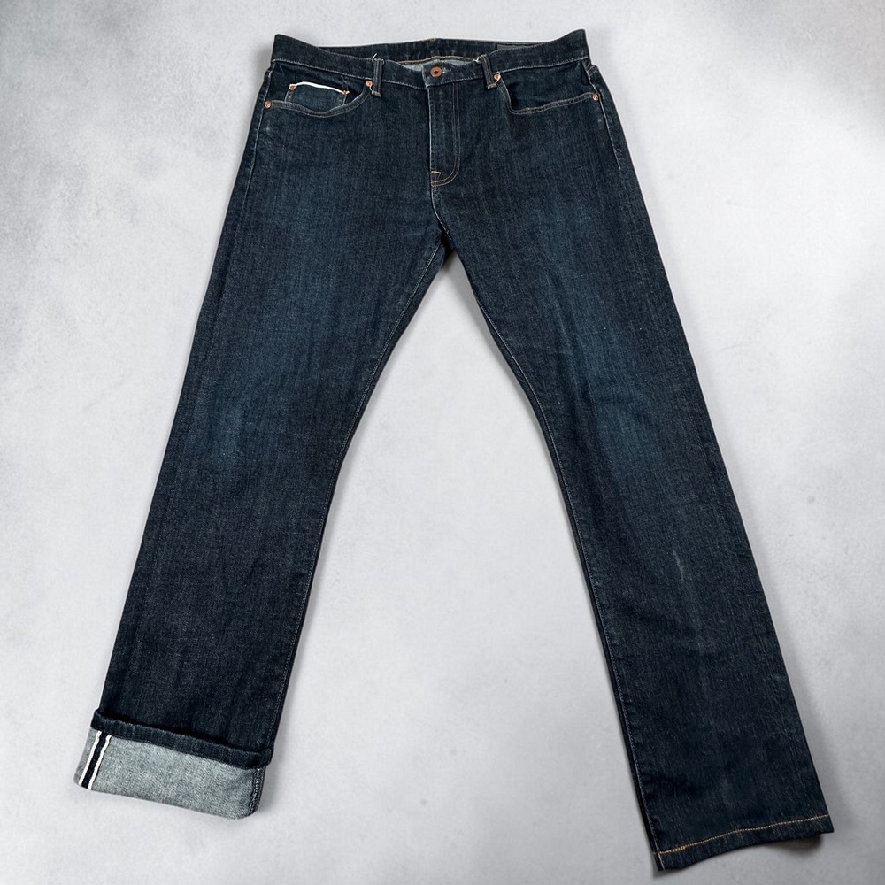 Bonobos Slim Selvedge Jeans Mens 35x34 (Fits‎ as 35x30) Indigo Denim Made in USA